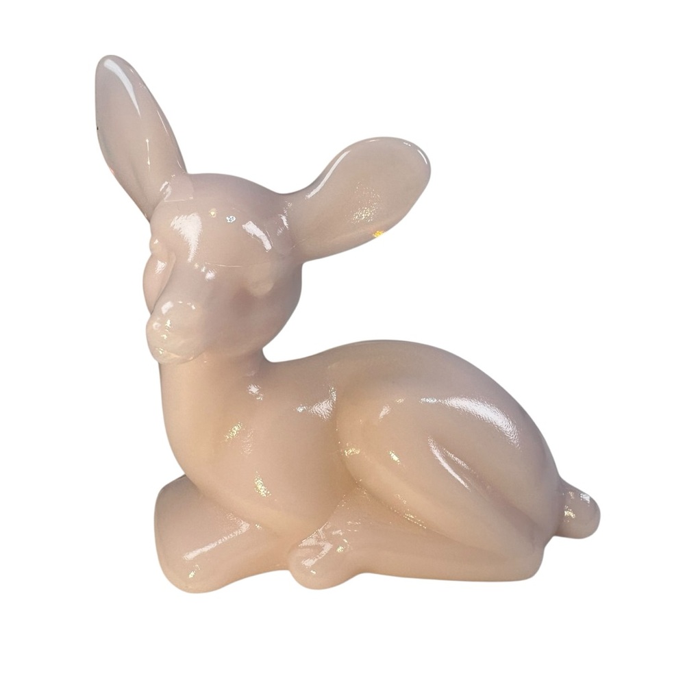 Mosser Fawn Art Glass Deer Crown Tuscan Pink Woodland Spring Forest 3.75” New